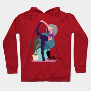 Girl does Yoga with her & cat | Passion Hoodie